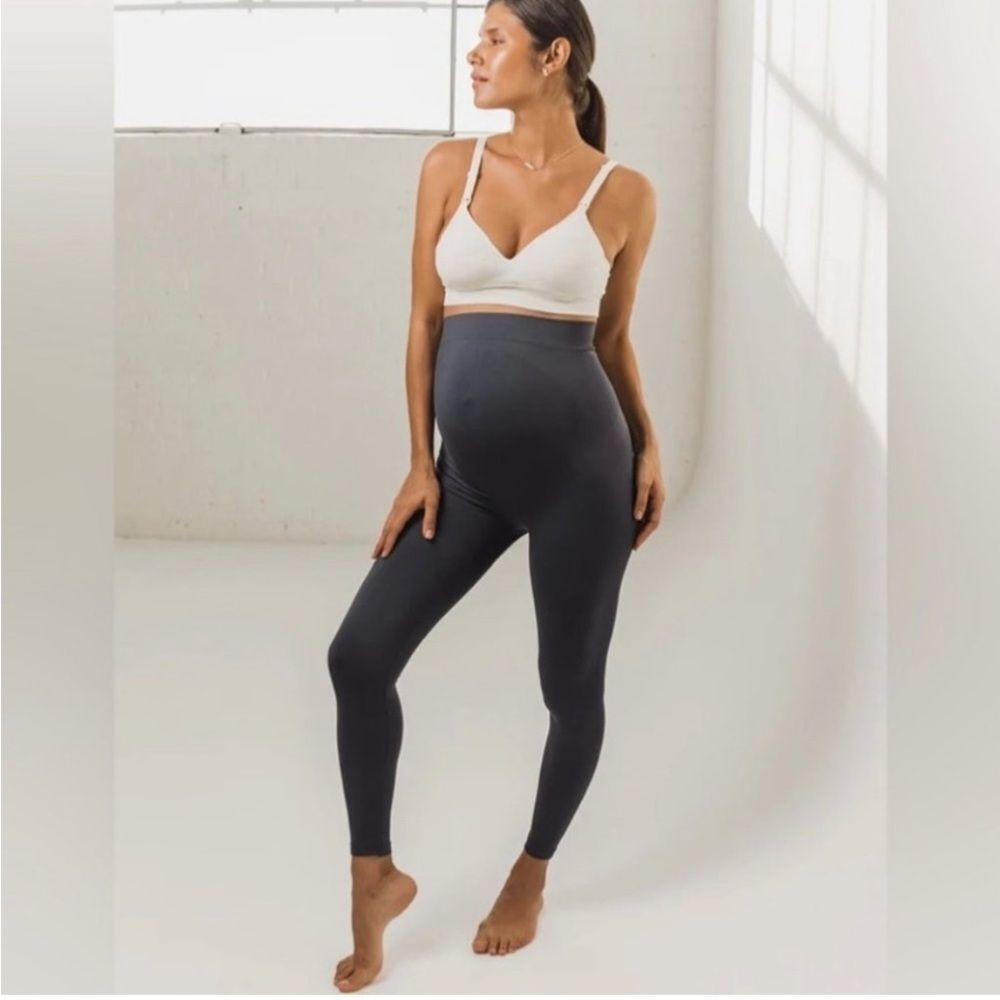 Blanqi Everyday Belly Support Maternity Leggings‎ Size MEDIUM Grey Gray